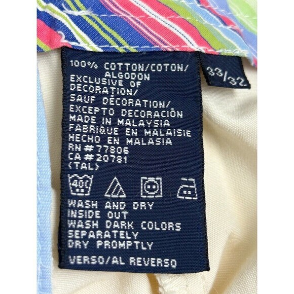 Tommy Hilfiger Pants Mens Sz 33X32 Cream Flat Front Chino Khakis Straight Leg R - Picture 12 of 12